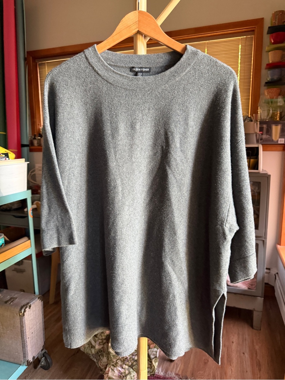 Eileen Fisher Gray Oversized soft wool Sweater fits size 1x XXL